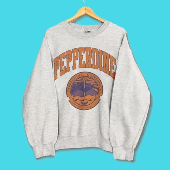 Pepperdine University Pepperdine University sweatshirt shirt grey Throwback - Picture 1 of 2